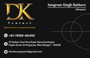 DK Venture Visiting Card Back (Sangram Singh Rathore)